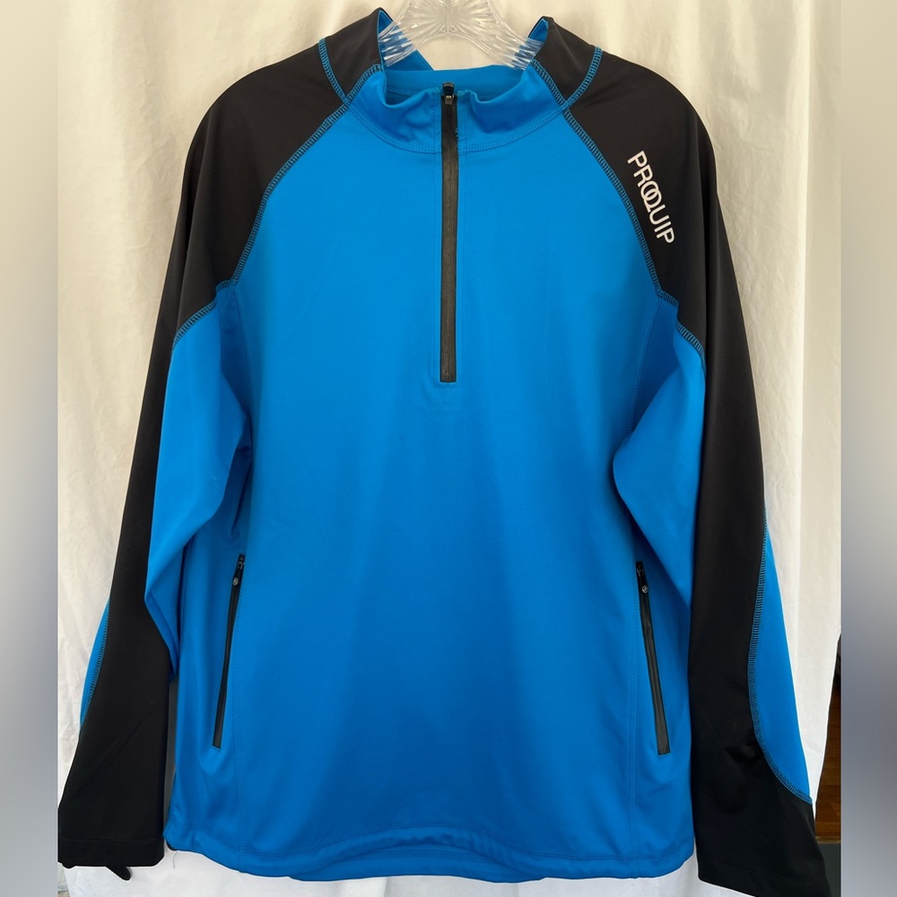 Proquip Men's Windproof Blue and Black Golf Jacket size Large